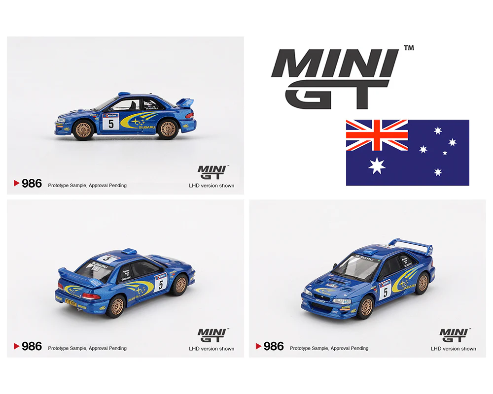 MINI GT 1:64 Subaru Impreza WRC99 – #5, Richard Burns / Robert Reid – Winner, 1999 Rally Australia – Australia Exclusive
