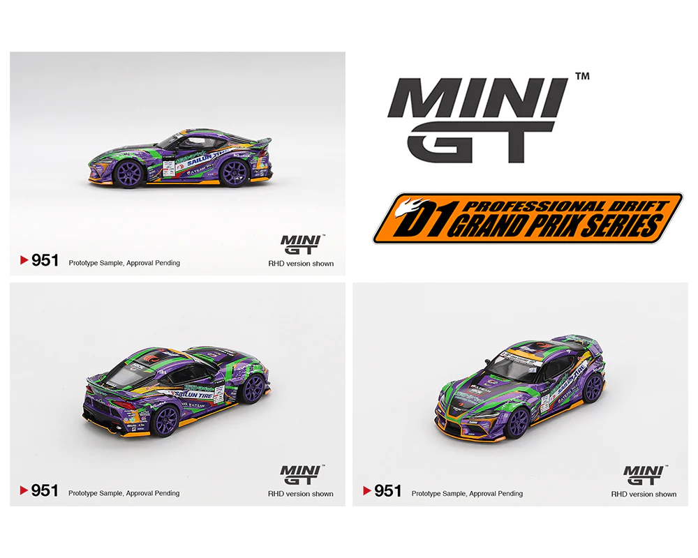 MINI GT 1:64 Toyota GR Supra KUHL 2021 D1GP EVANGELION RACING 2021 Japan Exclusive - Image 2