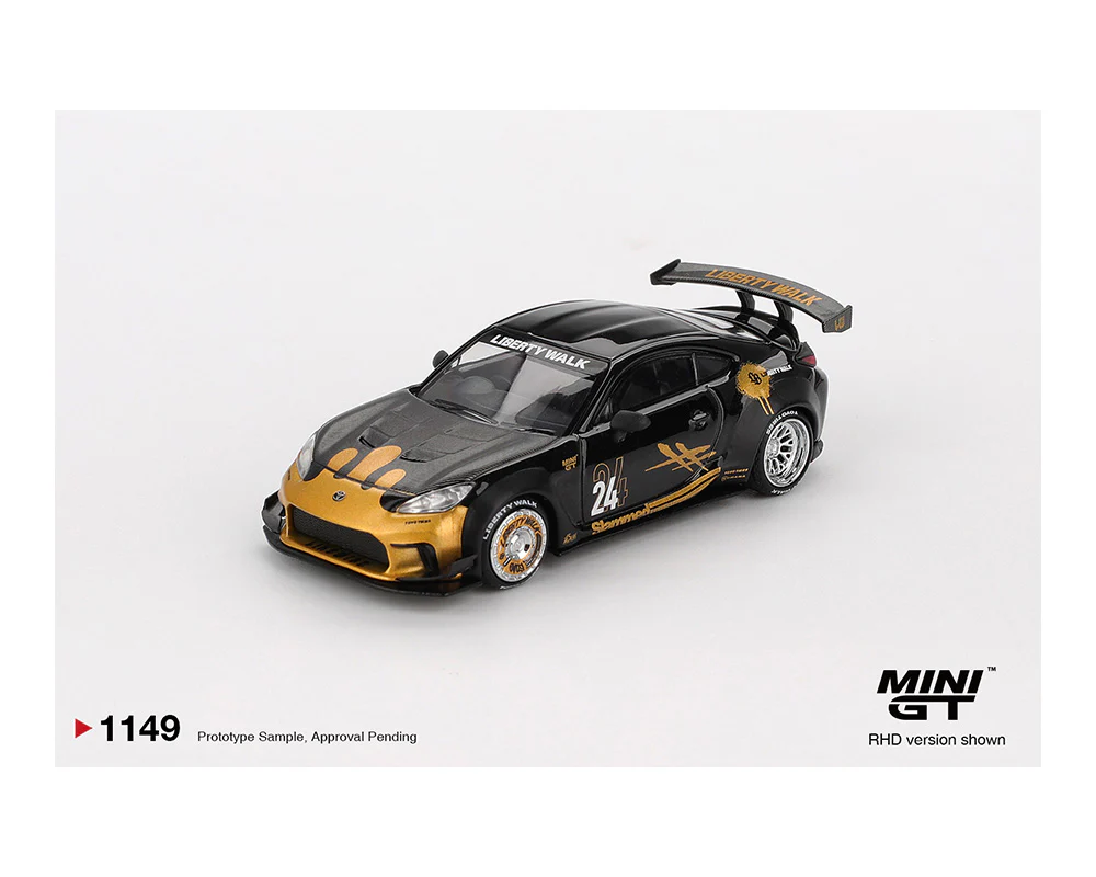 MINI GT 1:64 Toyota GR86 LB Nation – Black/Gold - Image 2