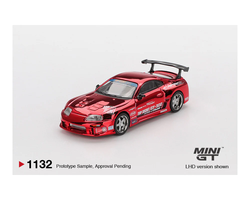 *PREORDER* MINI GT 1:64 Toyota Supra (A80) Top Secret GT-300 Top Secret Red Chrome - Image 2