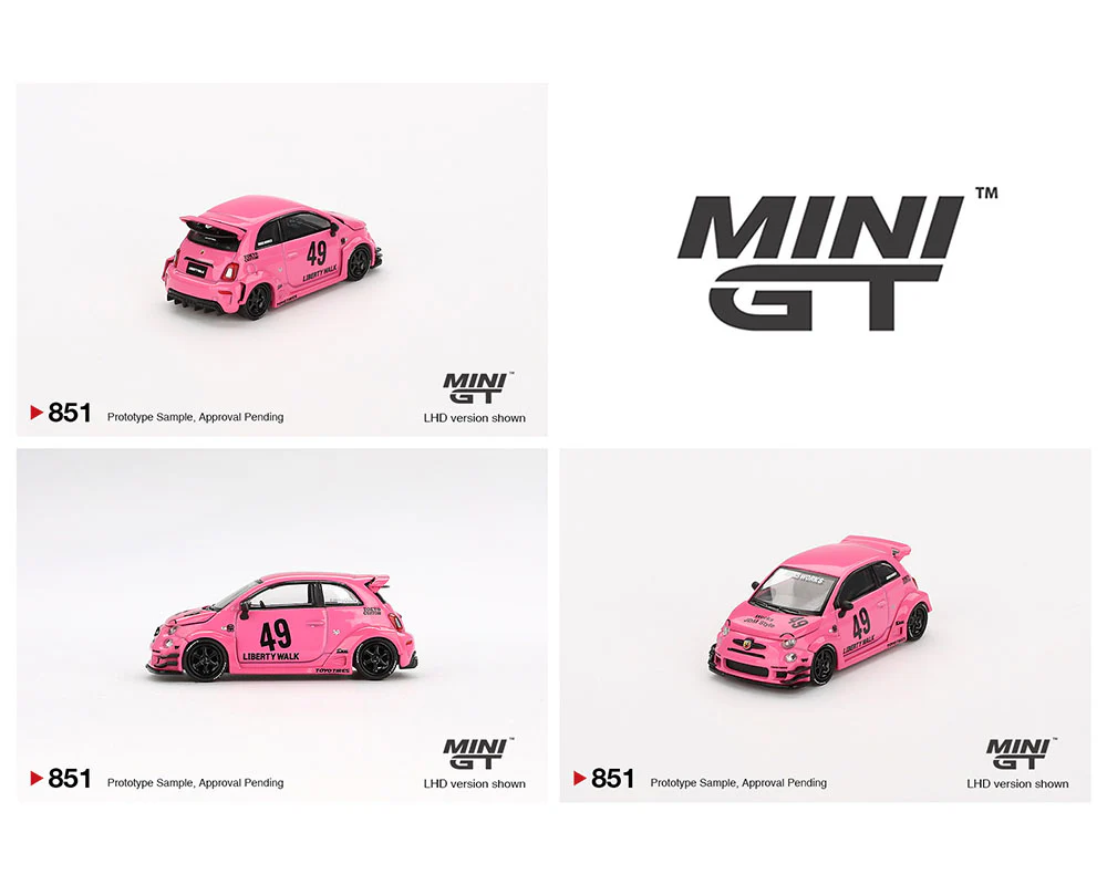MINIGT 1:64 ABARTH 595 LB-WORKS x Abas Works in Pink - Image 2