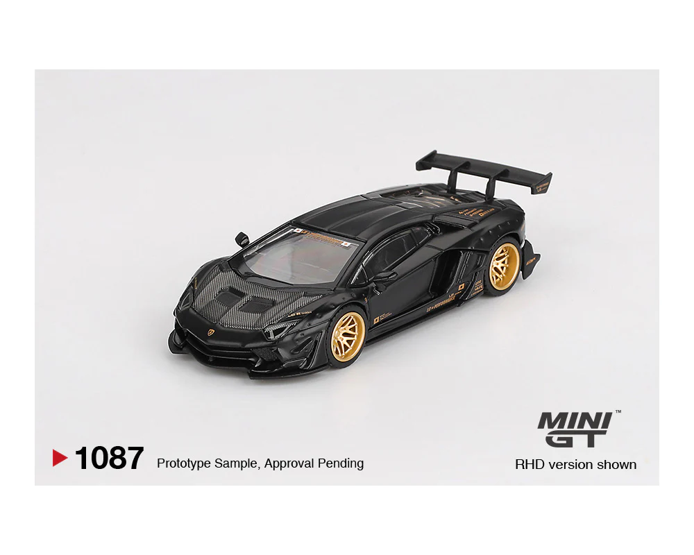 MINIGT 1:64 LB-WORKS Lamborghini Aventador Limited Edition in Matte Black - Image 2