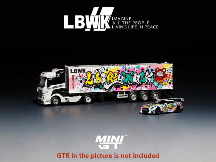 MINIGT 1:64 Mercedes-Benz Actros w/40 Ft Container "LBWK Kuma Graffiti" with Trailer - Image 5