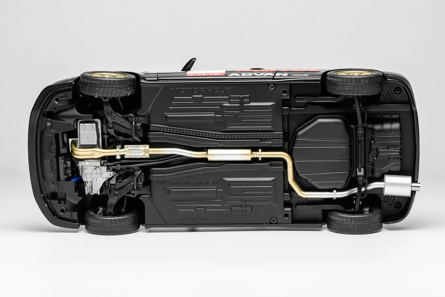 MotorHelix 1:18 Honda Civic Type-R (EK9) No Good Racing Edition in Black - Image 11