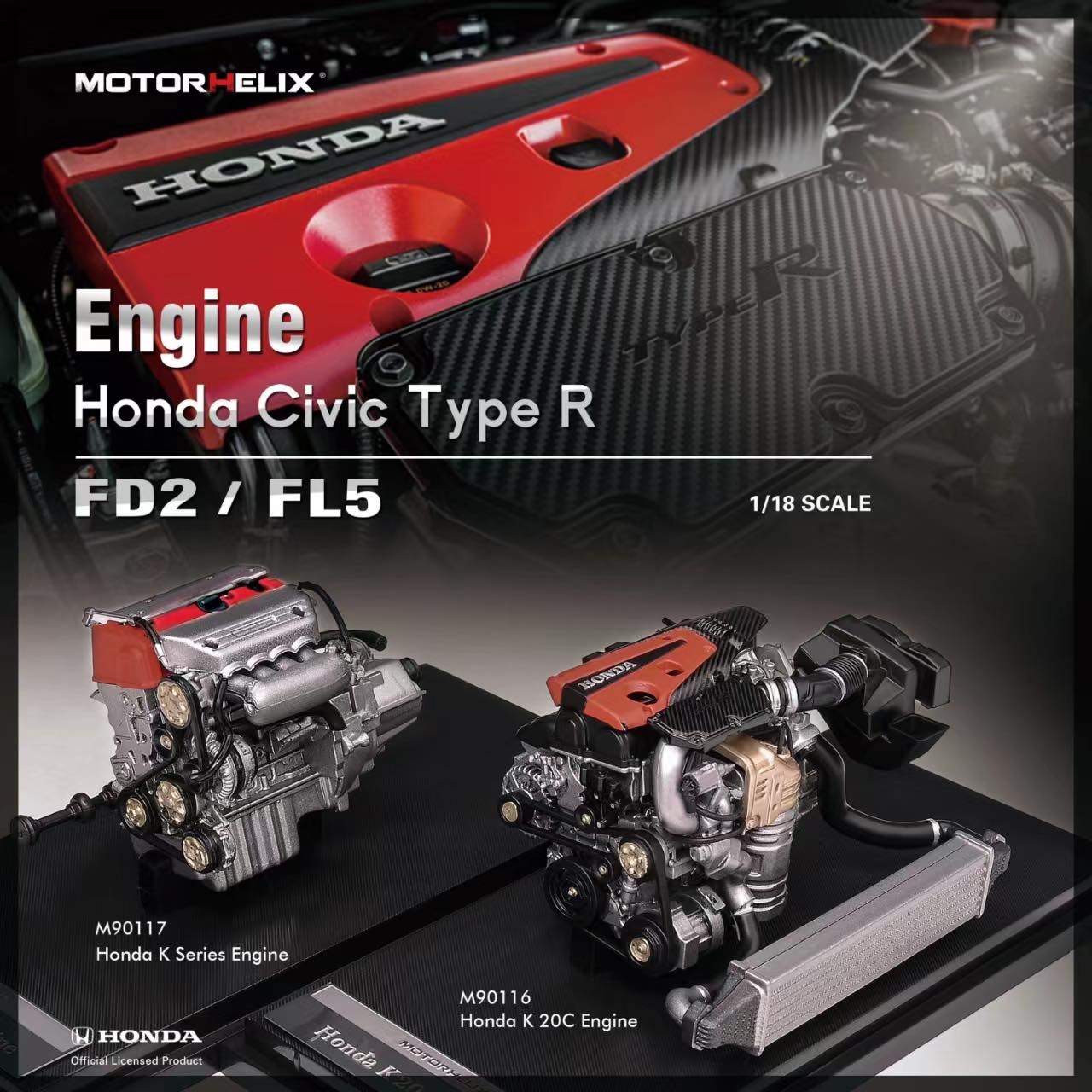 MotorHelix 1:18 Honda K-Series (FD2) Engine Display - Image 3