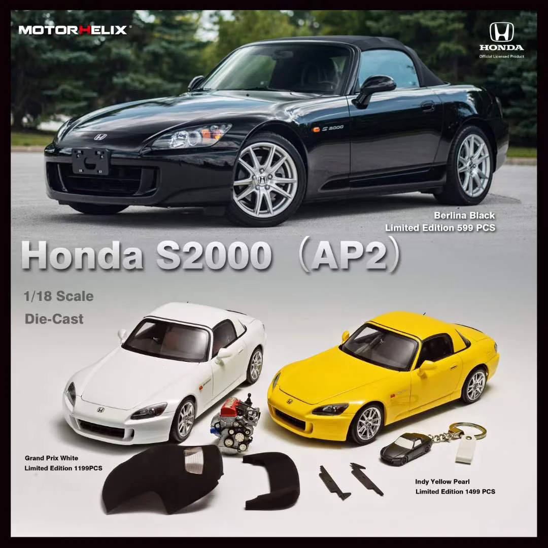 MotorHelix 1/18 Honda S2000 (AP2) in Grand Prix White - Image 5