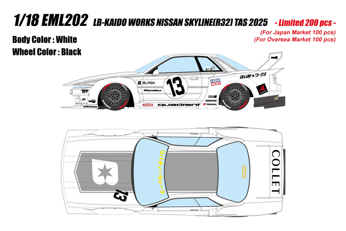 *PREORDER* Make Up Co., Ltd. / Eidolon 1:18 LB-Kaido Works Nissan Skyline (R32) TAS 2025 - Image 9