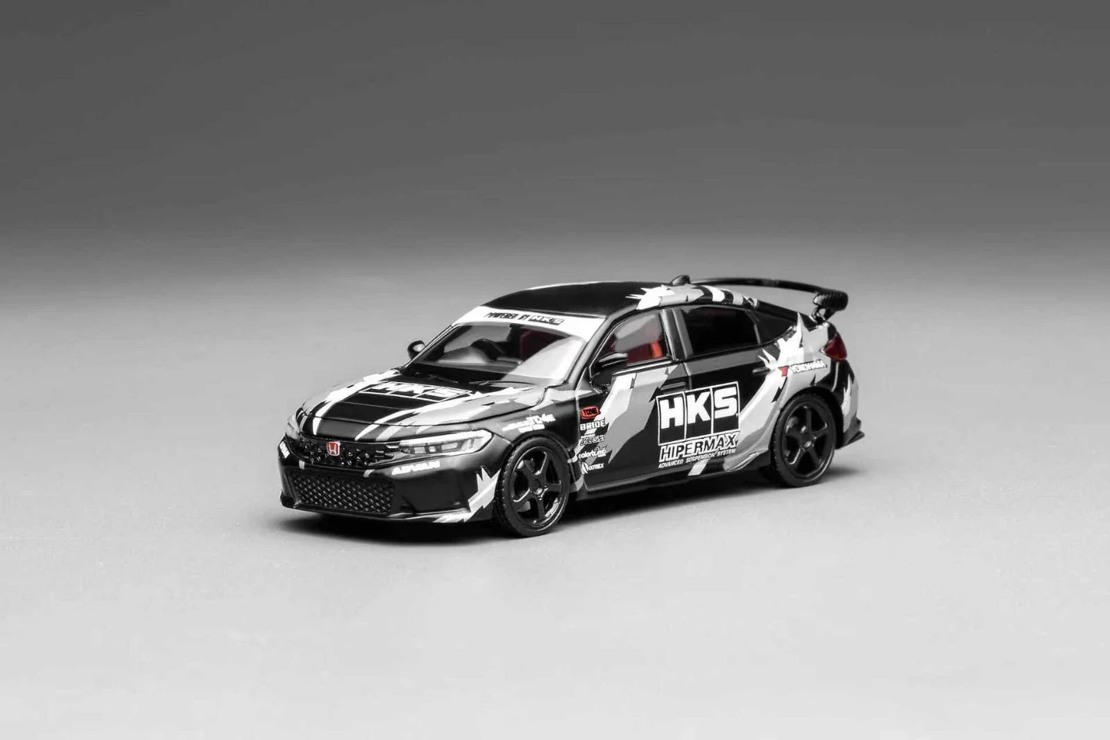 MotorHelix 1:64 Honda Civic Type-R (FL5) HKS Livery in Matte Black - Image 2