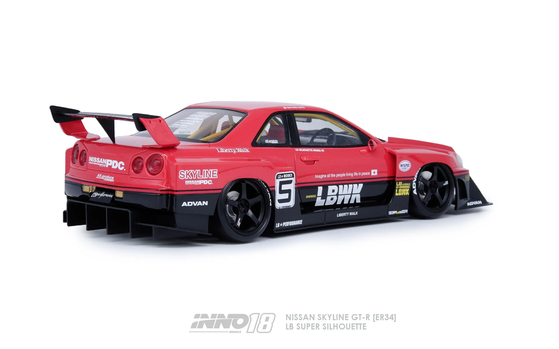 INNO Models 1:18 Nissan Skyline ER34 Super Silhouette Liberty Walk - Image 2