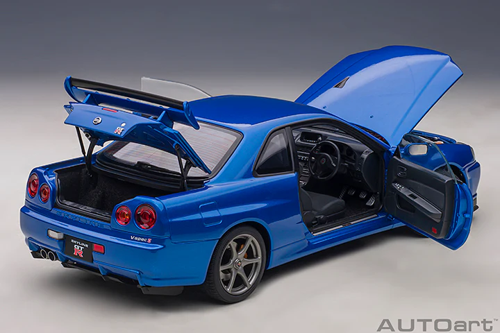 AUTOart 1:18 Nissan Skyline GT-R (R34) V-Spec II in Bayside Blue - Image 8