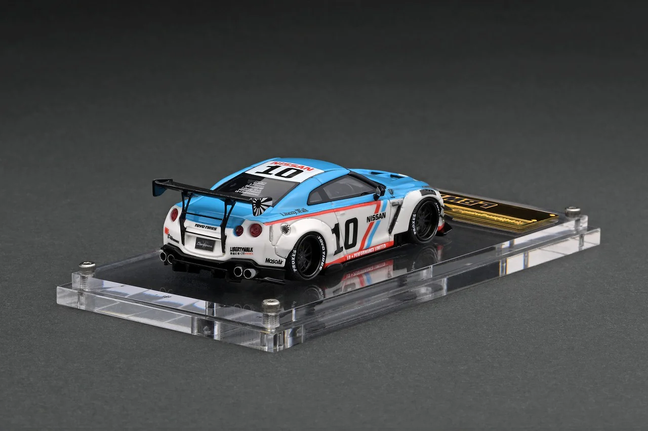 Ignition Model 1:64 Nissan Skyline GT-R R35 Liberty Walk Type 2 White & Blue - Image 2