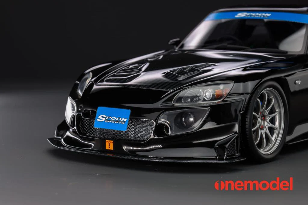 One Model 1:18 Honda AP1 S2000 Spoon Sports Street Version in Black and Silver Wheel - Image 5
