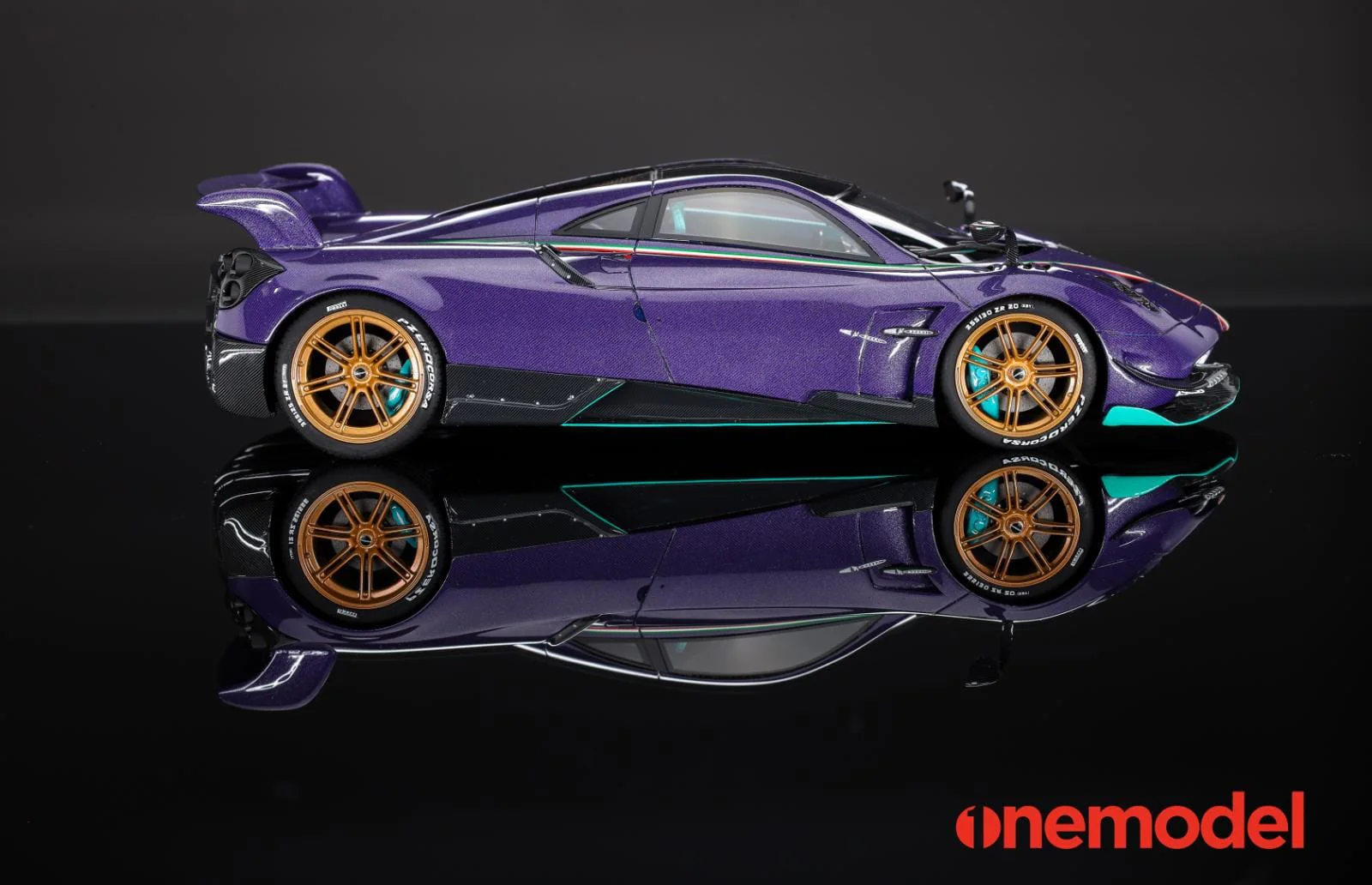 One Model 1:18 Pagani Hyuara BC in Carbon Purple with Tiffany Blue Accents - Image 14