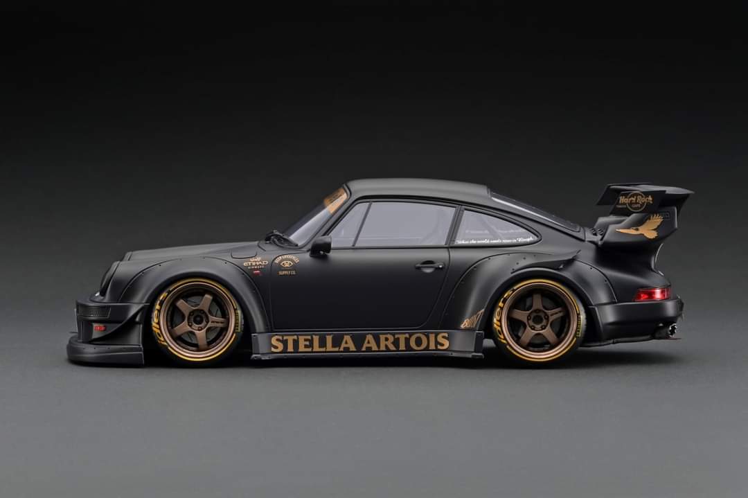 Ignition Model 1:18 Porsche 930 RWB Stella Artois in Matte Black - Image 2