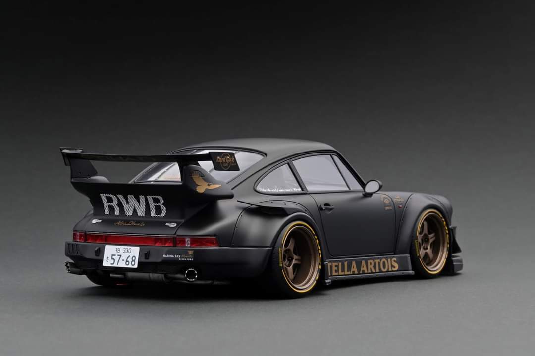 Ignition Model 1:18 Porsche 930 RWB Stella Artois in Matte Black - Image 3