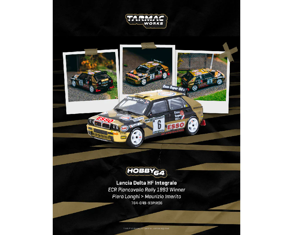 *PREORDER* Tarmac Works 1:64 Lancia Delta HF Integrale, ECR Piancavallo Rally 1993 Winner