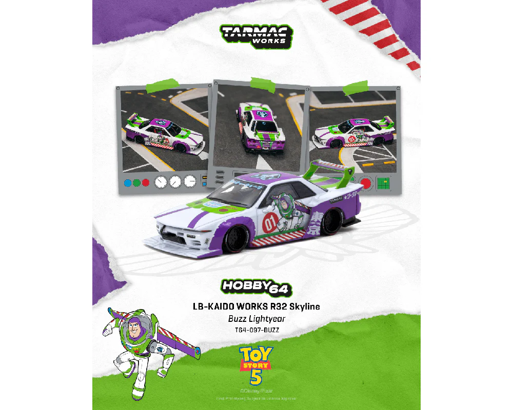 *PREORDER* Tarmac Works 1:64 LB-Kaido Works R32 SKYLINE Disney Buzz Lightyear Edition