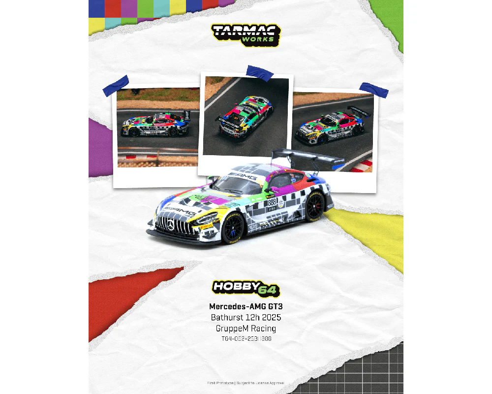 Tarmac Works 1:64 Mercedes-AMG GT3 Bathurst 12H 2025 Gruppem Racing