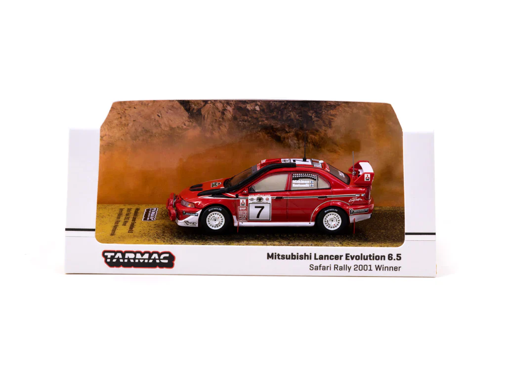 Tarmac Works 1:64 Mitsubishi Lancer Evolution 6.5, Safari Rally 2001 Winner, Tommi Mäkinen / Risto Mannisenmäki - Image 3