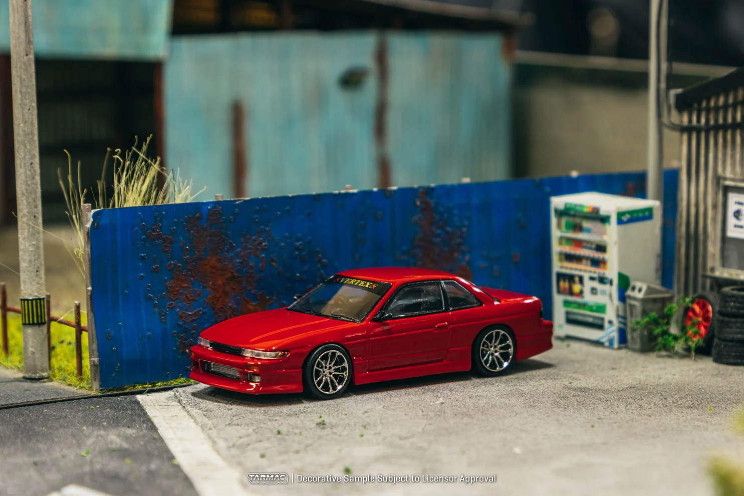 Tarmac Works 1:64 Nissan Silvia (S13) VERTEX in Red Metallic - Image 3