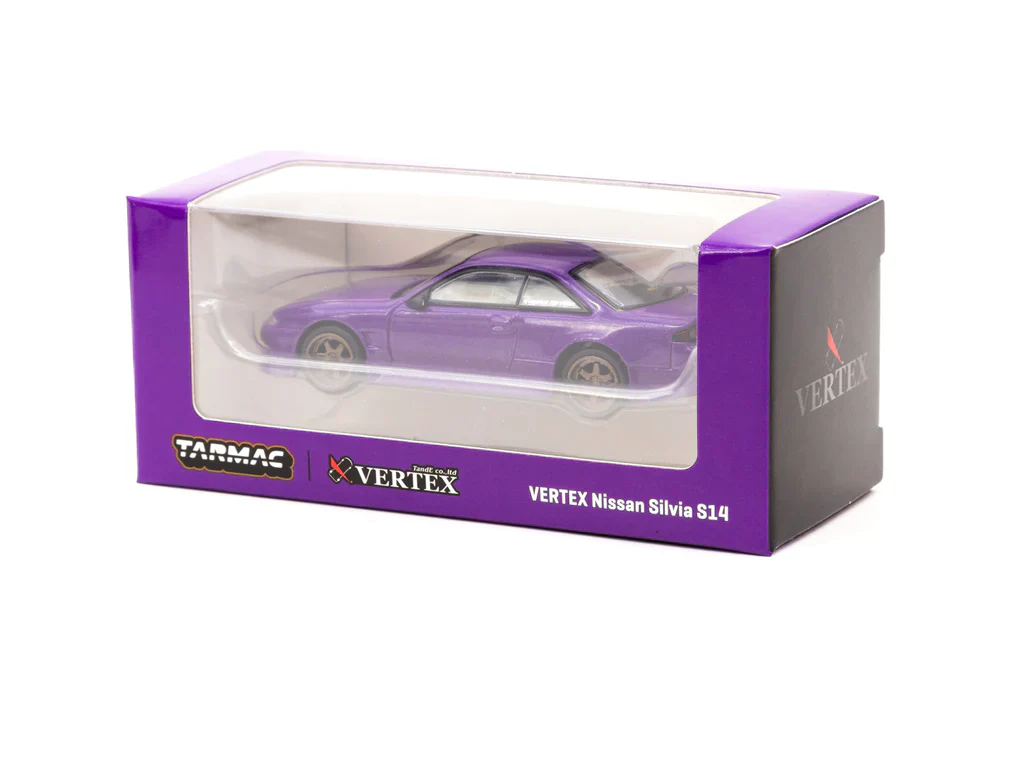 Tarmac Works 1:64 Nissan Silvia S14 Vertex Edition in Purple Metallic - Image 3