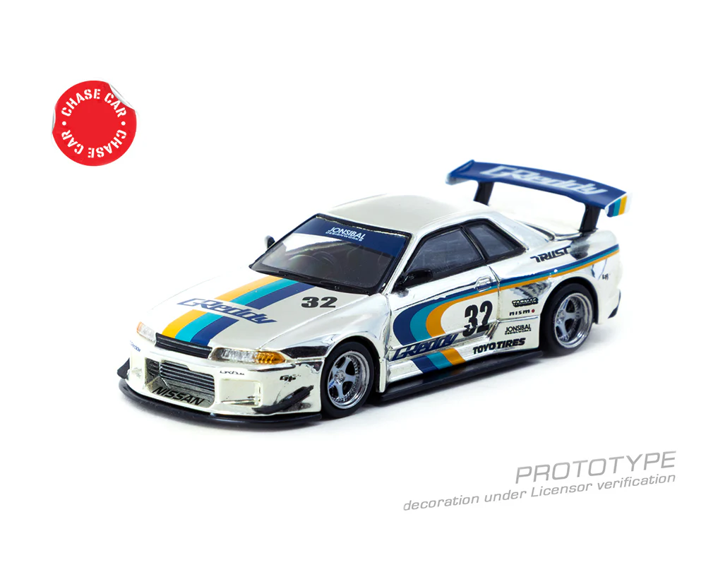 Tarmac Works 1:64 Nissan Skyline GT-R (R32) Widebody Jonsibal Designworks & Greddy Special Limited Edition in White - Image 2