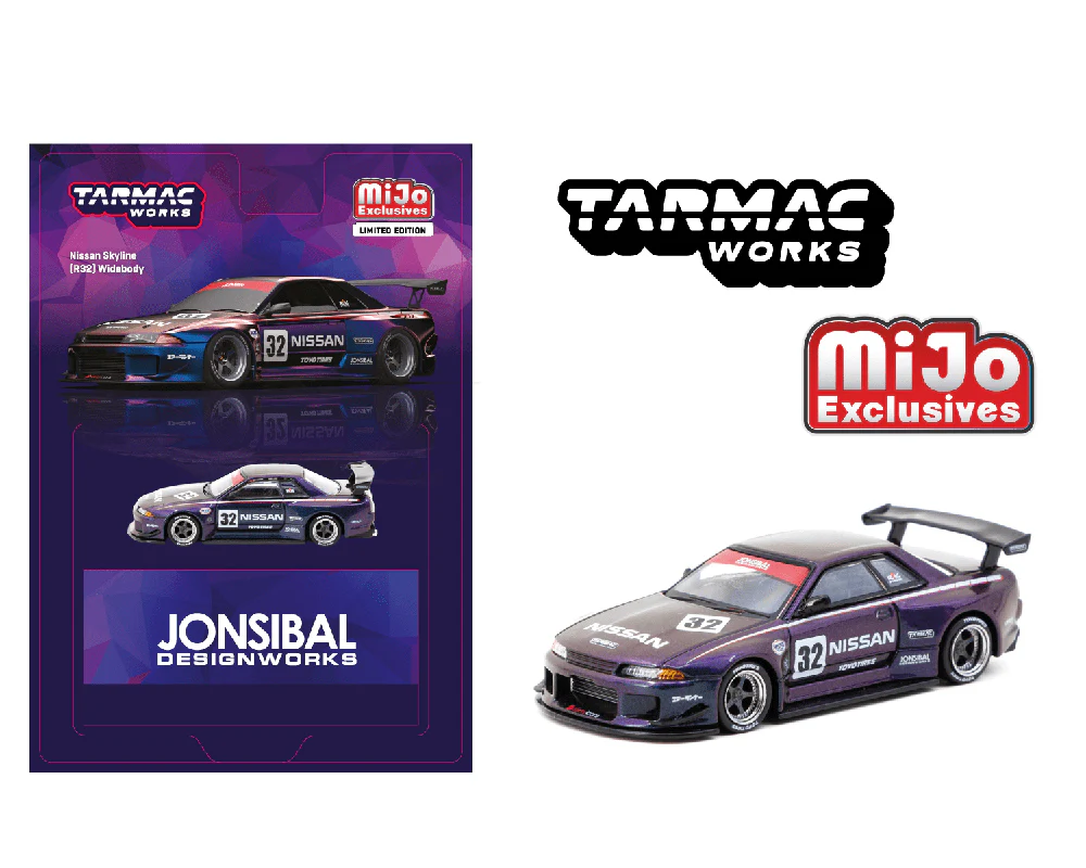 Tarmac Works 1:64 Nissan Skyline (R32) Widebody Jonsibal in Midnight Purple