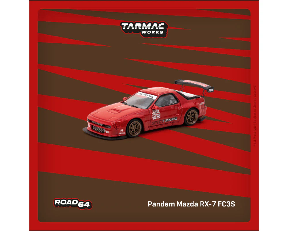 Tarmac Works 1/64 Pandem Mazda RX-7 FC3S in Red