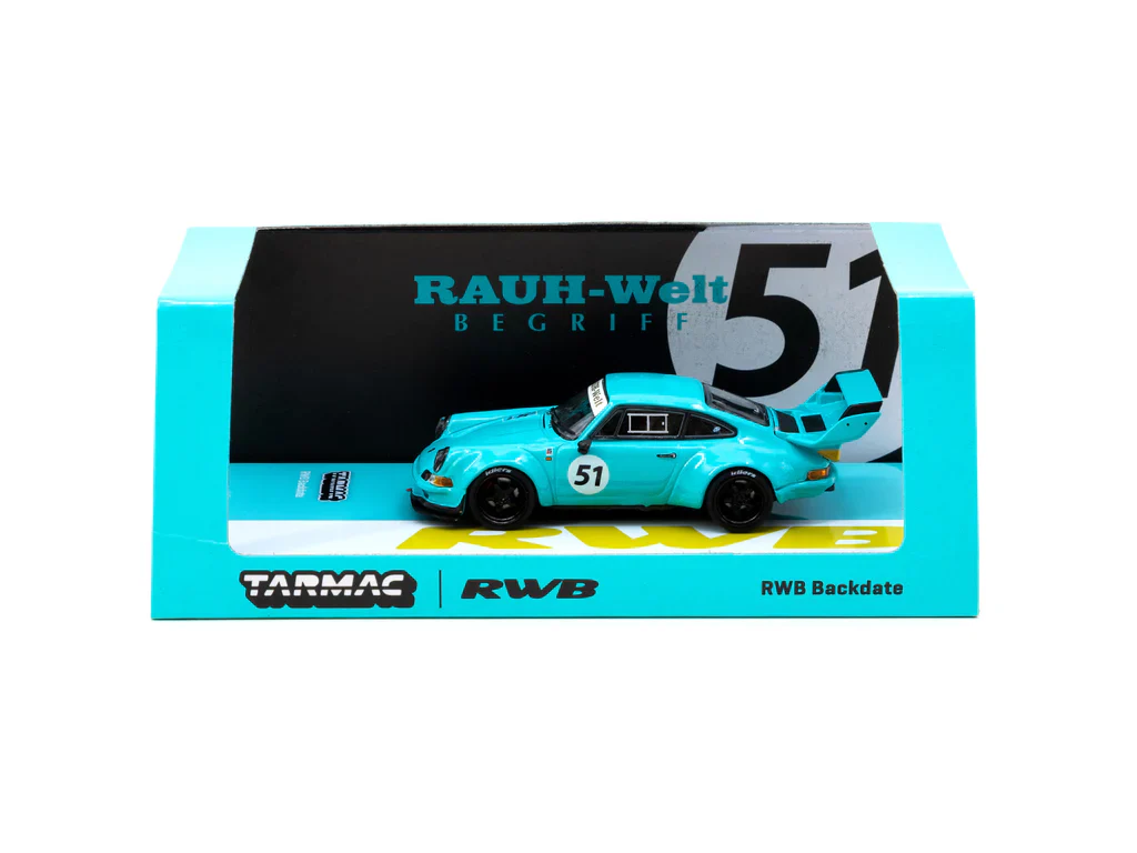 Tarmac Works 1:64 Porsche RWB Backdate #51 in Blue - Image 3