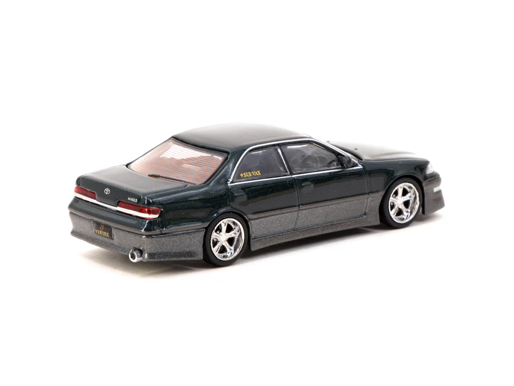 Tarmac Works 1:64 Toyota Mark II JZX100 VERTEX in Dark Green Metallic - Image 2