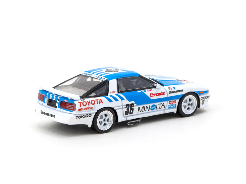 Tarmac Works 1:64 Toyota Supra MA70 Macua Guia Race 1987 Alan Jones - Image 2