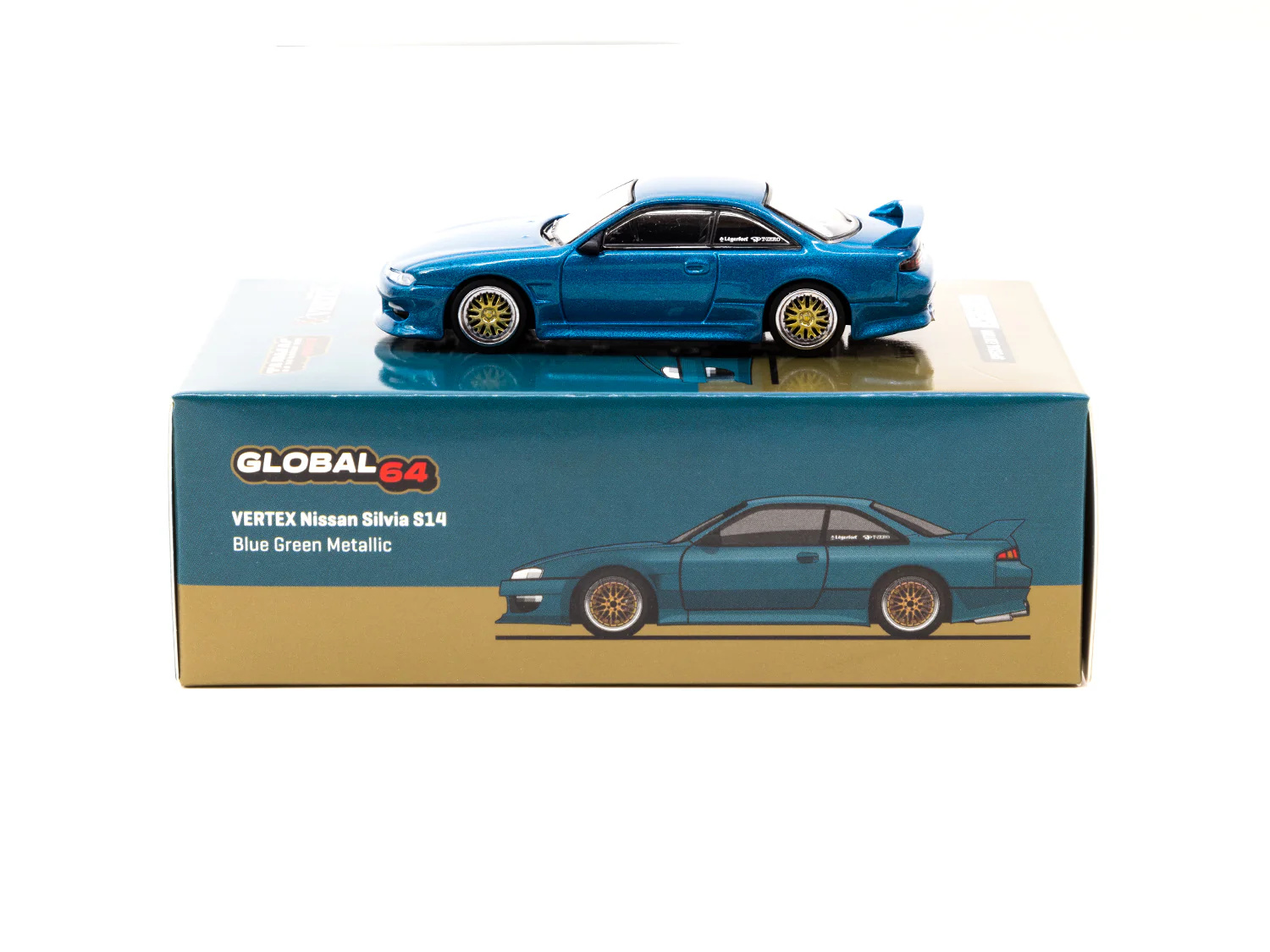 Tarmac Works 1:64 Nissan Silvia S14 Vertex in Blue Green Metallic Nismo Festival at FUJI Speedway 2022 - Image 2