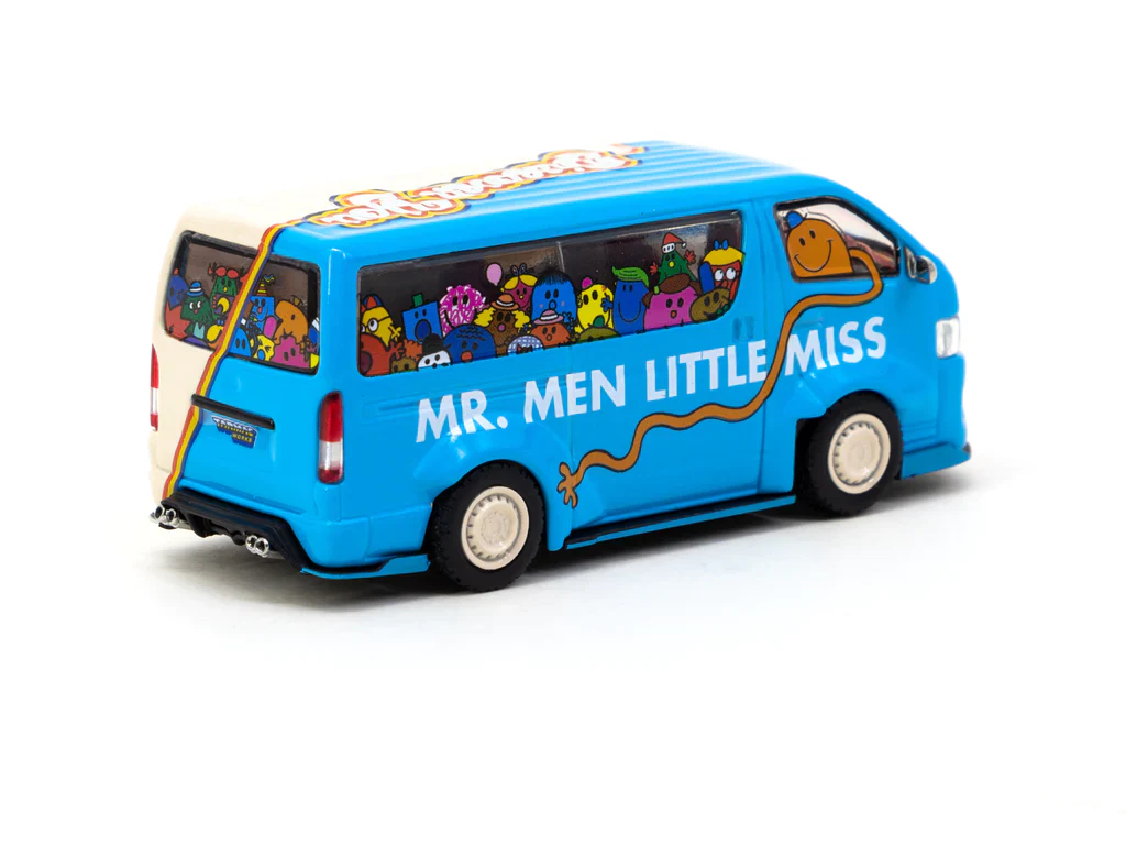 Tarmac Works 1:64 Toyota Hiace Widebody Mr. Men Little Miss 50th Anniversay with Metal Oil Can - Image 3