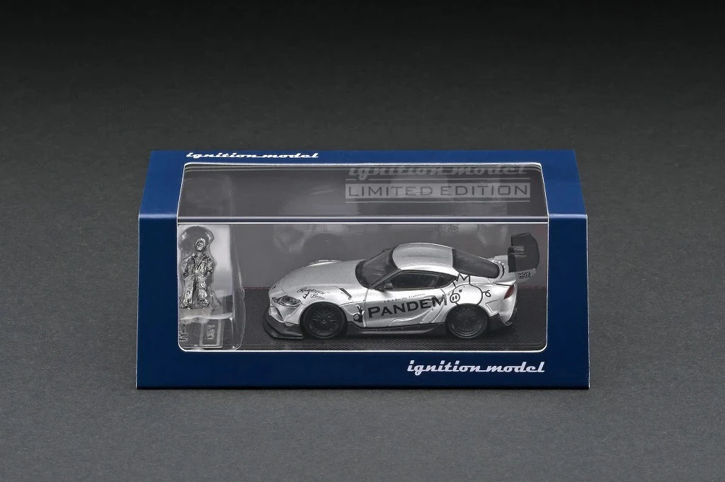 Ignition Model 1:64 Toyota GR Supra Pandem in Silver With Mr. Miura - Image 3
