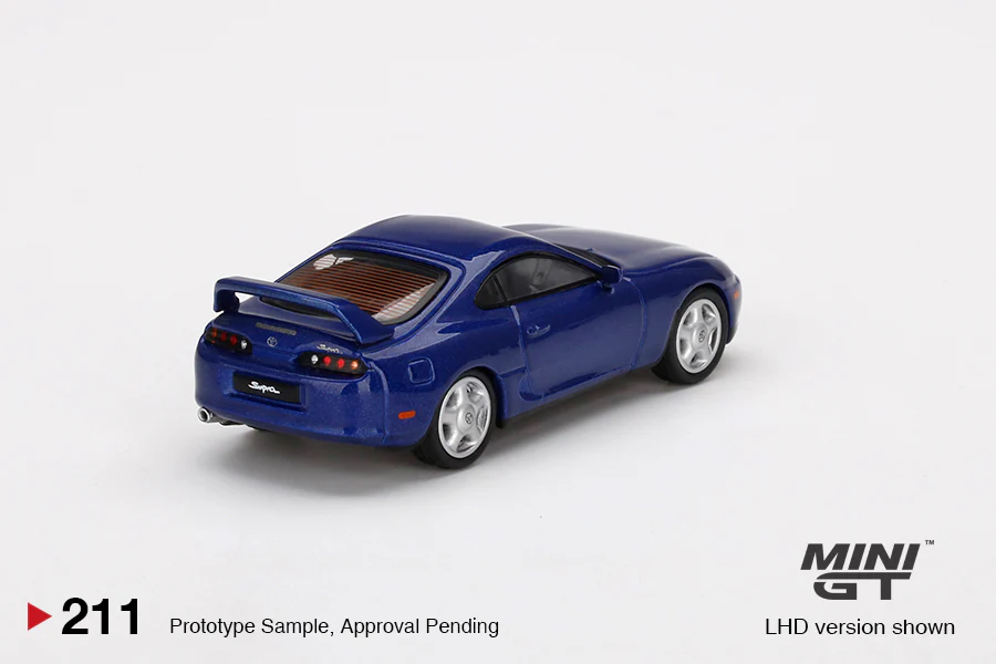 MINIGT 1:64 Toyota Supra MKIV LHD in Royal Sapphire Pearl - Image 3